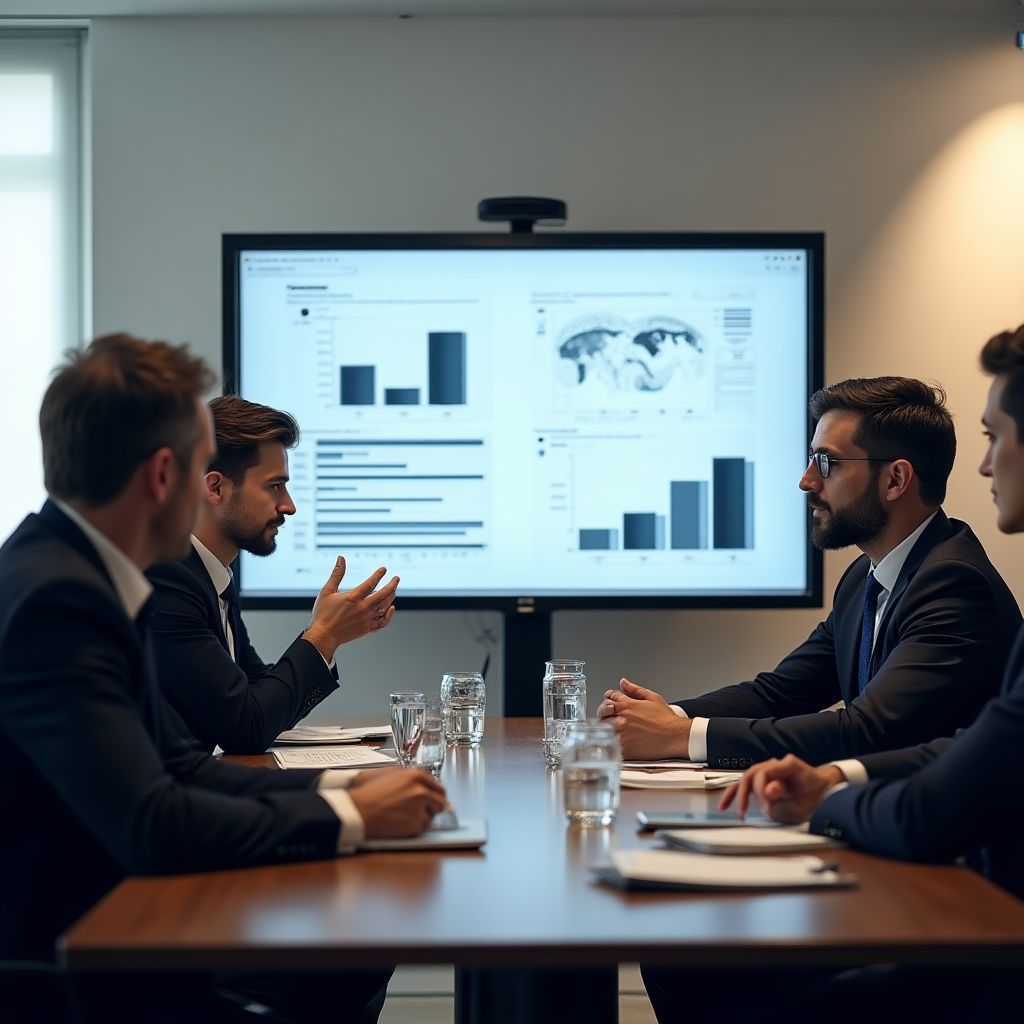 Sesión de consultoría estratégica en sala de juntas